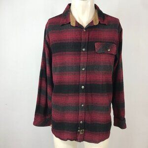 LEGENDARY WHITE TAIL - MEN'S LARGE - MARION/BLACK BUTTON UP FLANNEL SHIRT